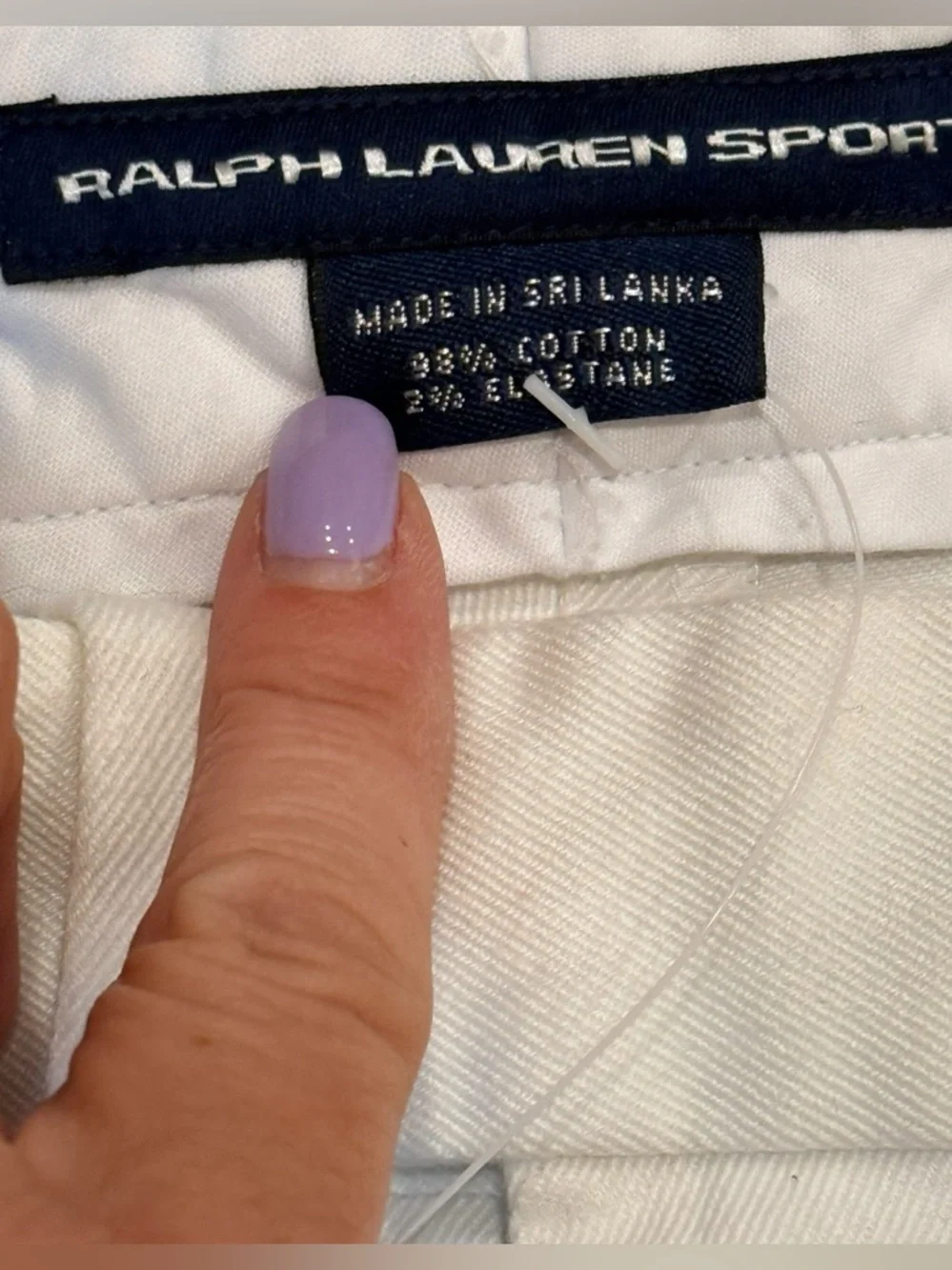 Ralph Lauren Sport Cropped Cuffed Chino Zip Fly Cotton Pants White 10